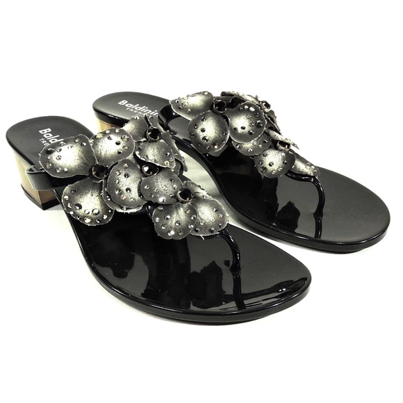 BALDINININI 🇮🇹 BLACK PLASTIC SUMMER SANDALS - Picture 2 of 6